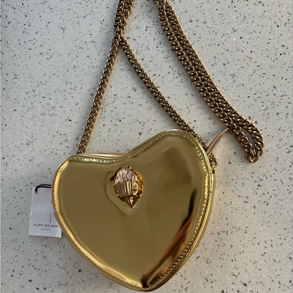Kurt Geiger Gold Heart Crossbody New - Picture 4 of 8